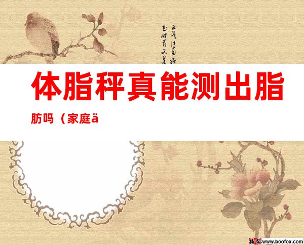 体脂秤真能测出脂肪吗(家庭体脂秤真能测出脂肪吗)