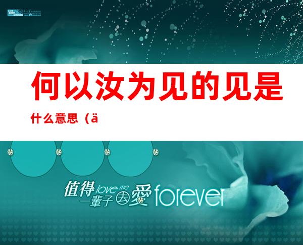 何以汝为见的见是什么意思（何以汝为见的何什么意思）