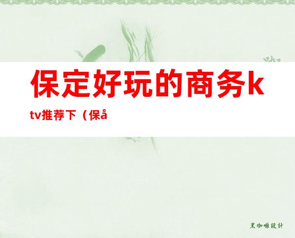 保定好玩的商务ktv推荐下(保定市区KTV)