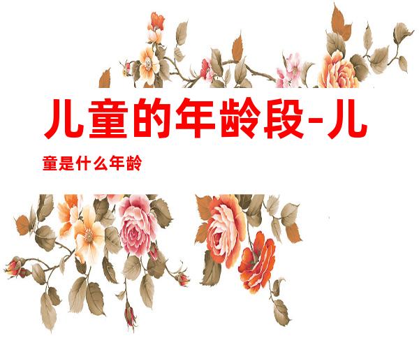 儿童的年龄段-儿童是什么年龄段