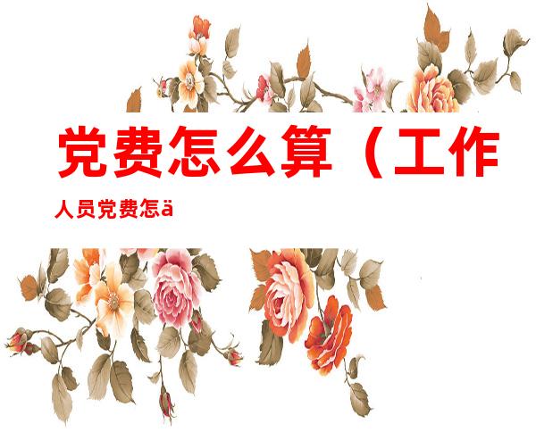 党费怎么算(工作人员党费怎么算)