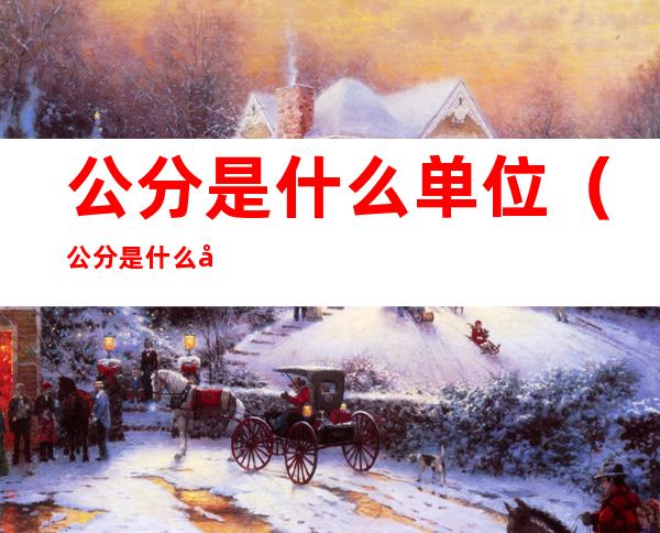 公分是什么单位（公分是什么单位的）