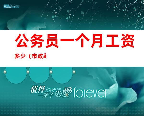 公务员一个月工资多少(市政府公务员一个月工资多少)