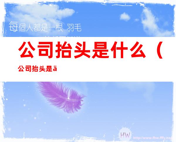 公司抬头是什么(公司抬头是什么字体)
