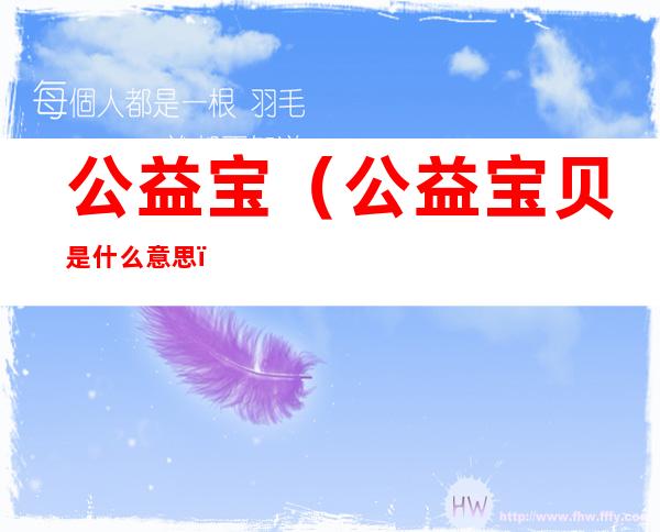 公益宝(公益宝贝是什么意思?)