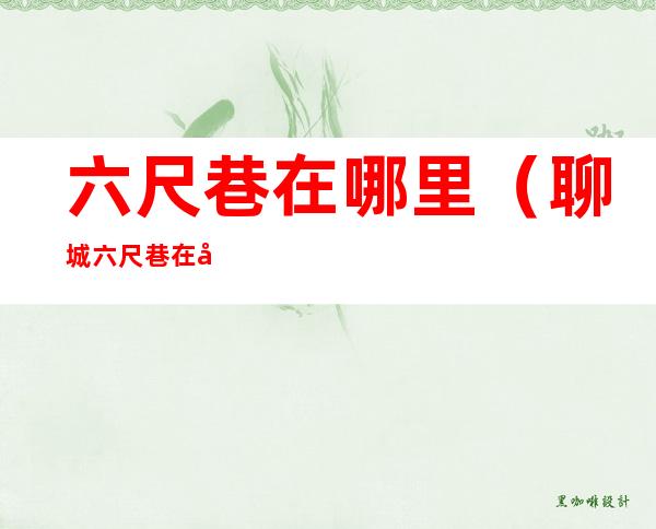六尺巷在哪里（聊城六尺巷在哪里）