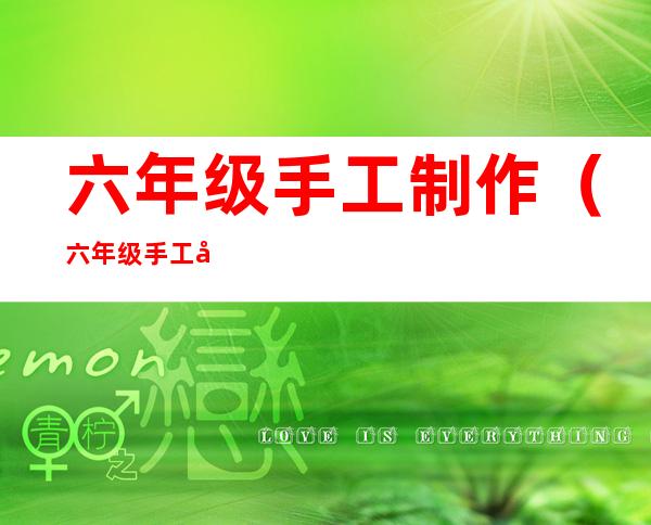 六年级手工制作(六年级手工制作大全)