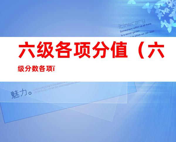 六级各项分值(六级分数各项)
