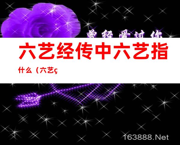 六艺经传中六艺指什么（六艺经传中六艺指什么读音）