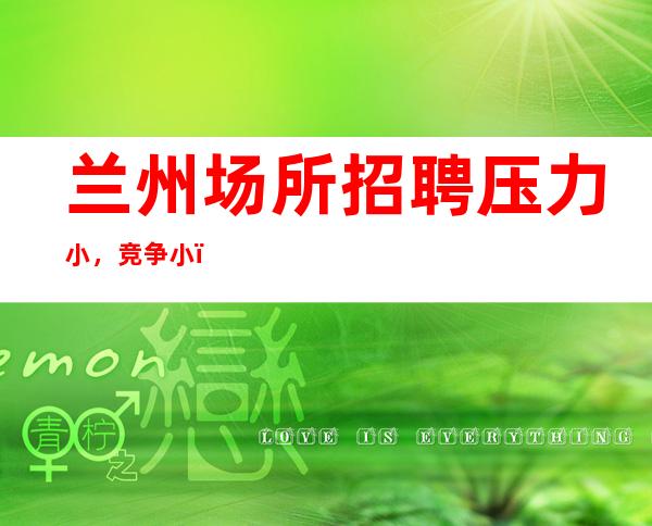 兰州场所招聘压力小，竞争小，更新无ic卡