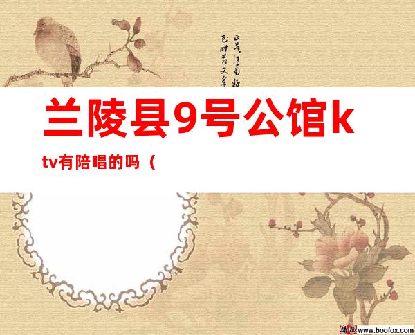 兰陵县9号公馆ktv有陪唱的吗(兰陵放得开的ktv)