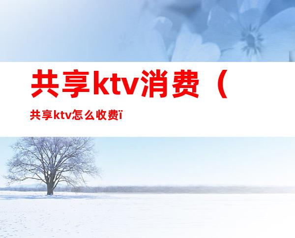 共享ktv消费（共享ktv怎么收费）
