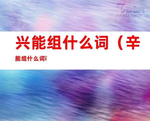 兴能组什么词(辛能组什么词)