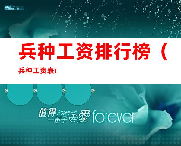 兵种工资排行榜(兵种工资表)