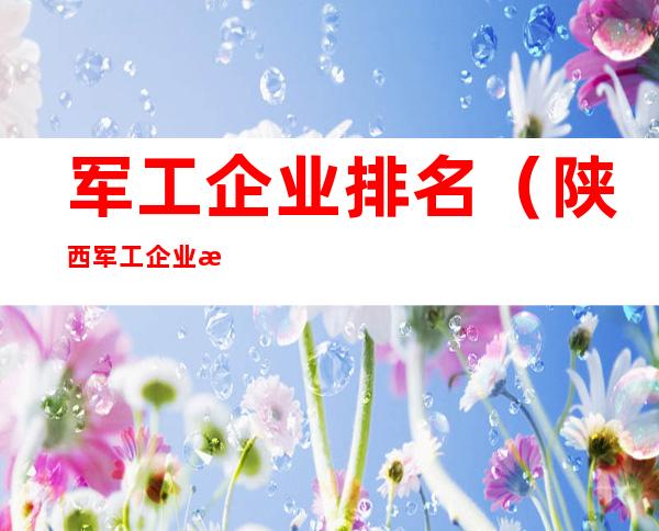 军工企业排名（陕西军工企业排名）