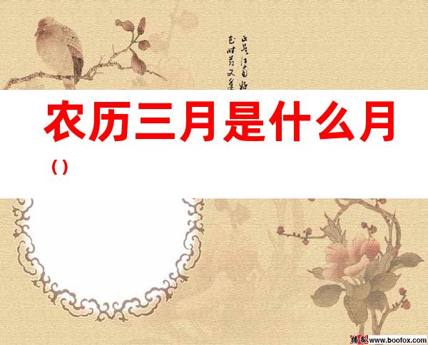 农历三月是什么月()