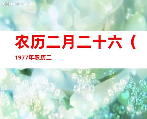 农历二月二十六(1977年农历二月二十六)