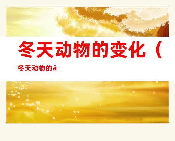 冬天动物的变化(冬天动物的变化简笔画)