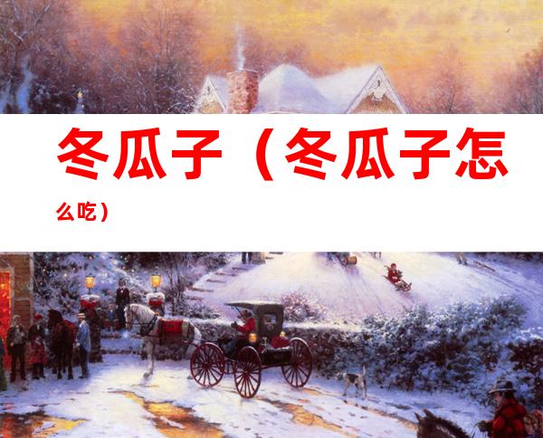 冬瓜子(冬瓜子怎么吃)