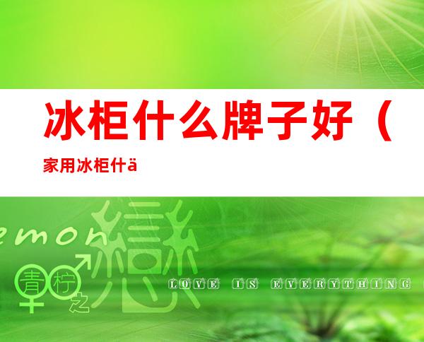 冰柜什么牌子好(家用冰柜什么牌子好)