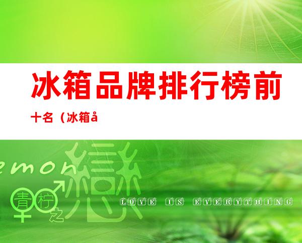 冰箱品牌排行榜前十名（冰箱品牌排行榜）