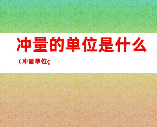冲量的单位是什么(冲量单位的中文名称)