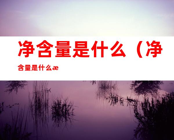 净含量是什么（净含量是什么意思）