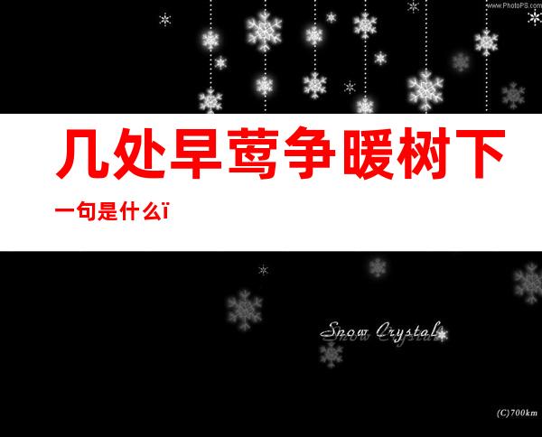 几处早莺争暖树下一句是什么(几处早莺争暖树下一句是什么古诗)