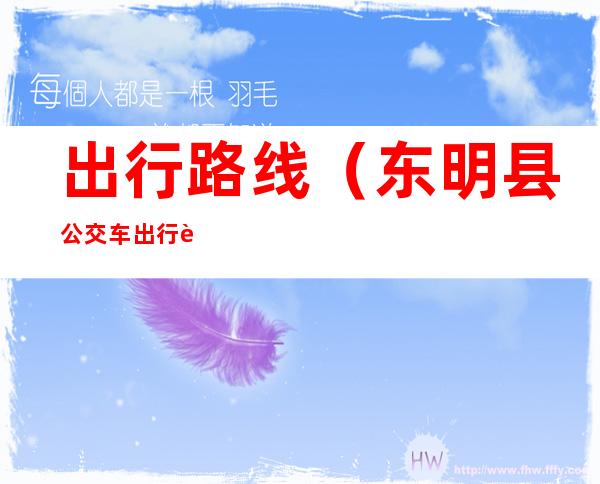 出行路线(东明县公交车出行路线)