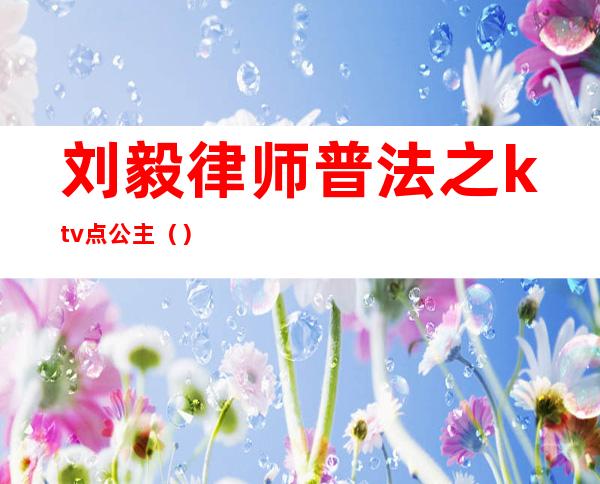 刘毅律师普法之ktv点公主()