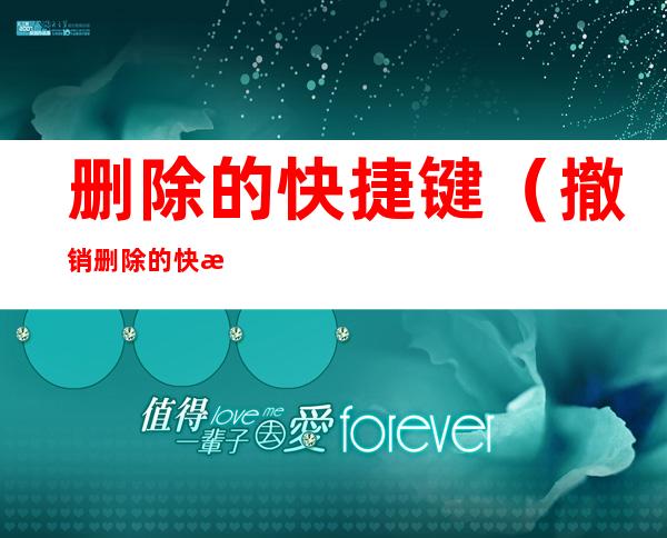 删除的快捷键(撤销删除的快捷键)