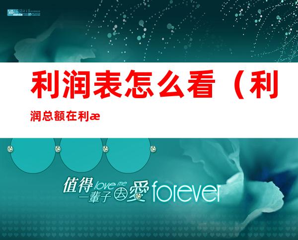 利润表怎么看(利润总额在利润表怎么看)