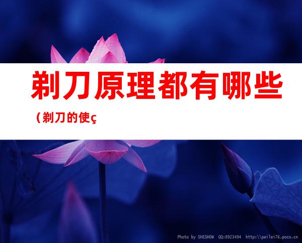 剃刀原理都有哪些(剃刀的使用)
