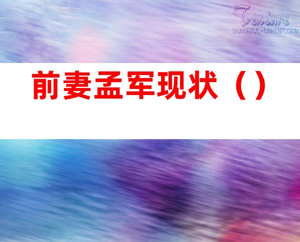 前妻孟军现状()