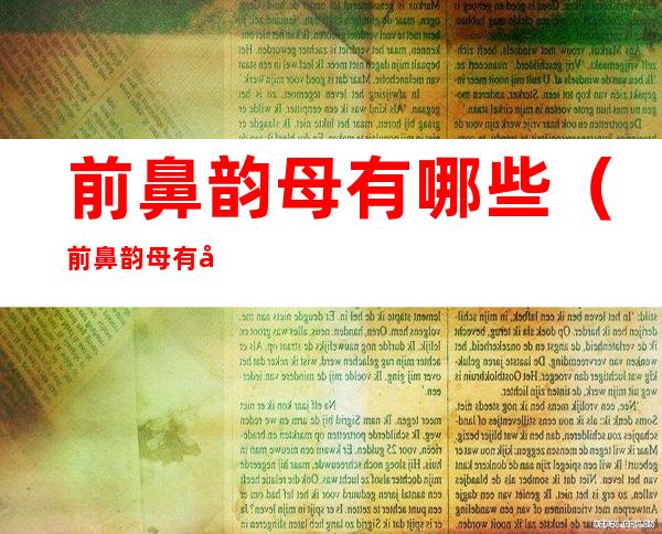 前鼻韵母有哪些（前鼻韵母有哪些音节）