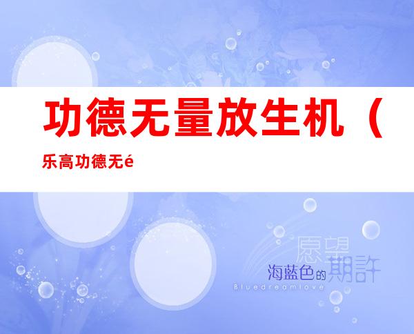 功德无量放生机(乐高功德无量放生机)