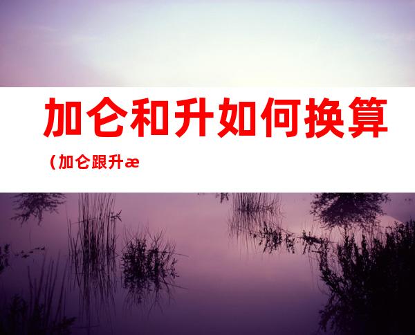 加仑和升如何换算（加仑跟升换算）
