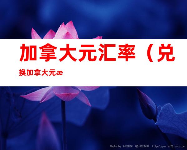 加拿大元汇率(兑换加拿大元汇率)