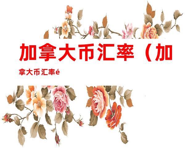 加拿大币汇率(加拿大币汇率长期走势)