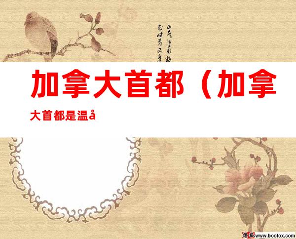 加拿大首都(加拿大首都是温哥华还是渥太华)