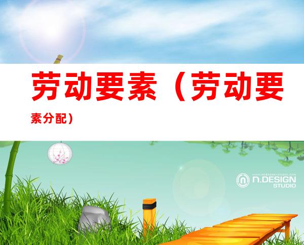 劳动要素(劳动要素分配)