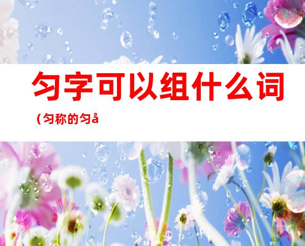 匀字可以组什么词(匀称的匀字可以组什么词)