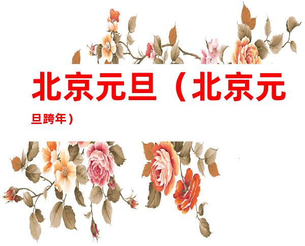 北京元旦(北京元旦跨年)
