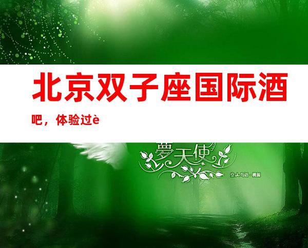 北京双子座国际酒吧,体验过这家店让人流连忘返
