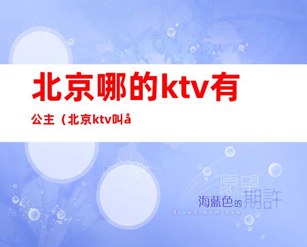 北京哪的ktv有公主(北京ktv叫公主多少钱)
