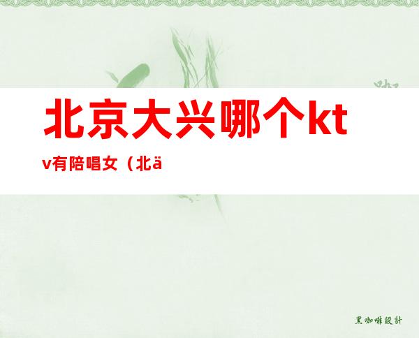 北京大兴哪个ktv有陪唱女(北京哪个ktv有陪酒女)