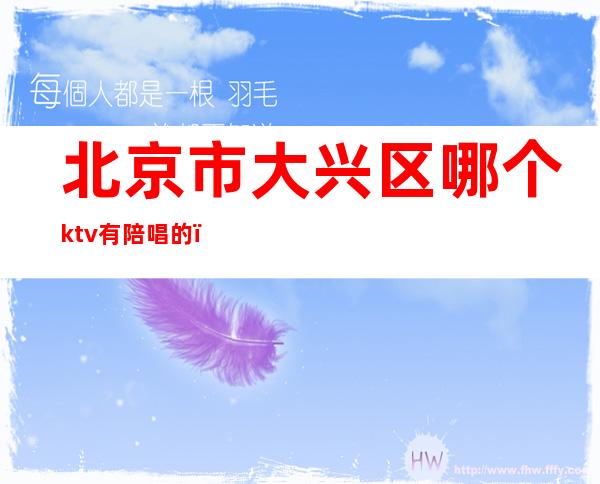 北京市大兴区哪个ktv有陪唱的()