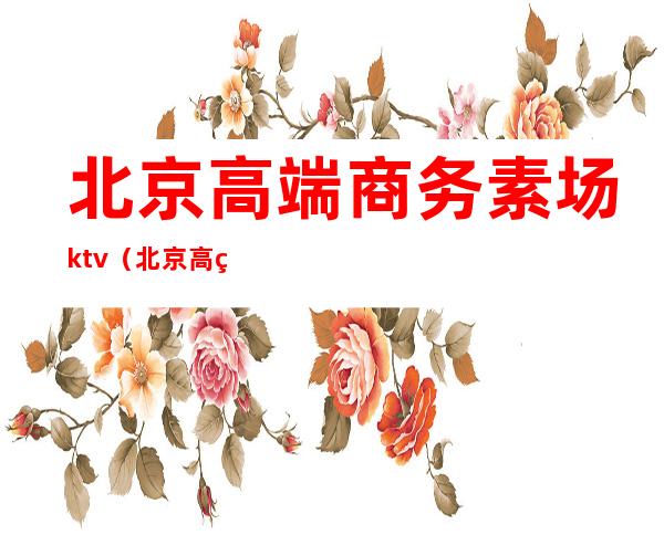 北京高端商务素场ktv（北京高端商务中心）
