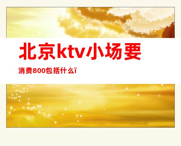 北京ktv小场要消费800包括什么(北京小型200场ktv)