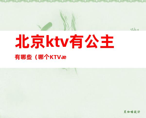 北京ktv有公主有哪些(哪个KTV有公主)